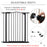 74-84cm Adjustable Metal Pet Gate Safety Barrier w/ Auto-Close Door Double Locking Easy-Open Doors Stairs Home Frames Black