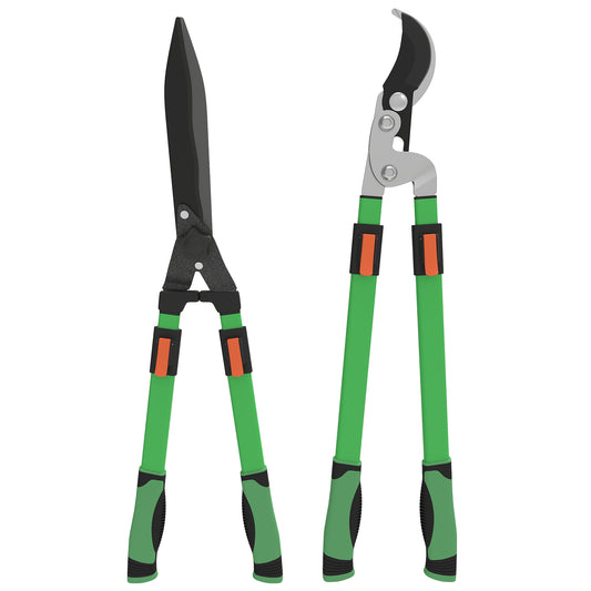 2 Pcs Garden Shears Set with Telescopic Extendable Handles