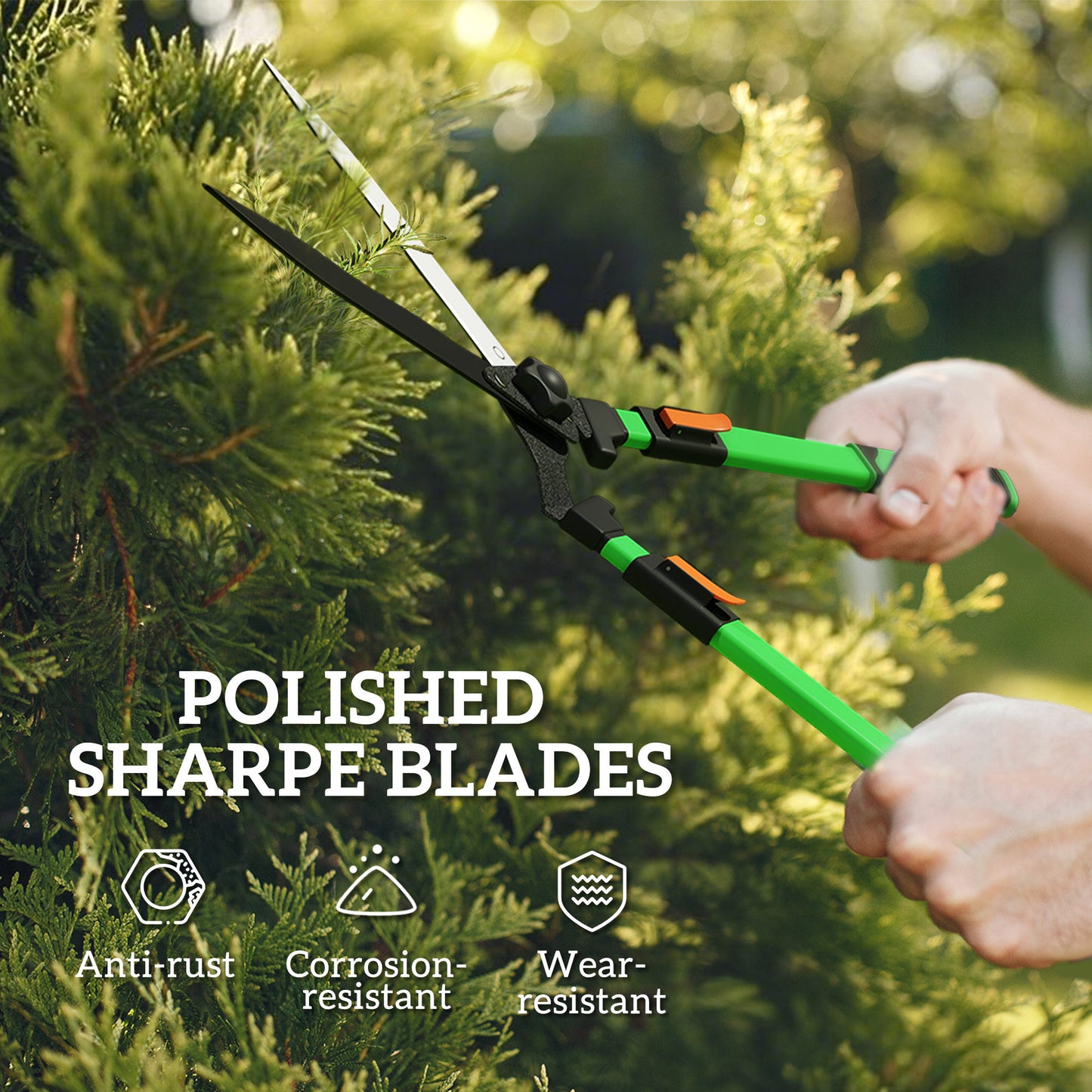 2 Pcs Garden Shears Set with Telescopic Extendable Handles