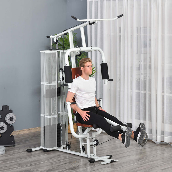 Multifunction Home Gym Weight Training Station Machine White