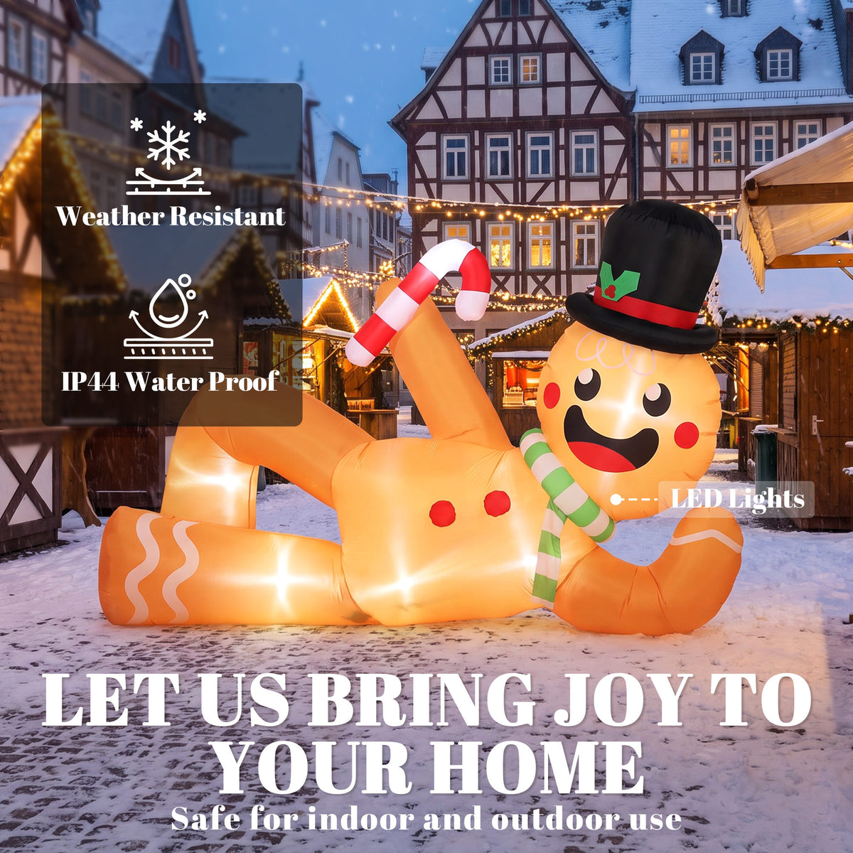 9.8ft Christmas Inflatable Gingerbread, Blow Up Christmas Decor