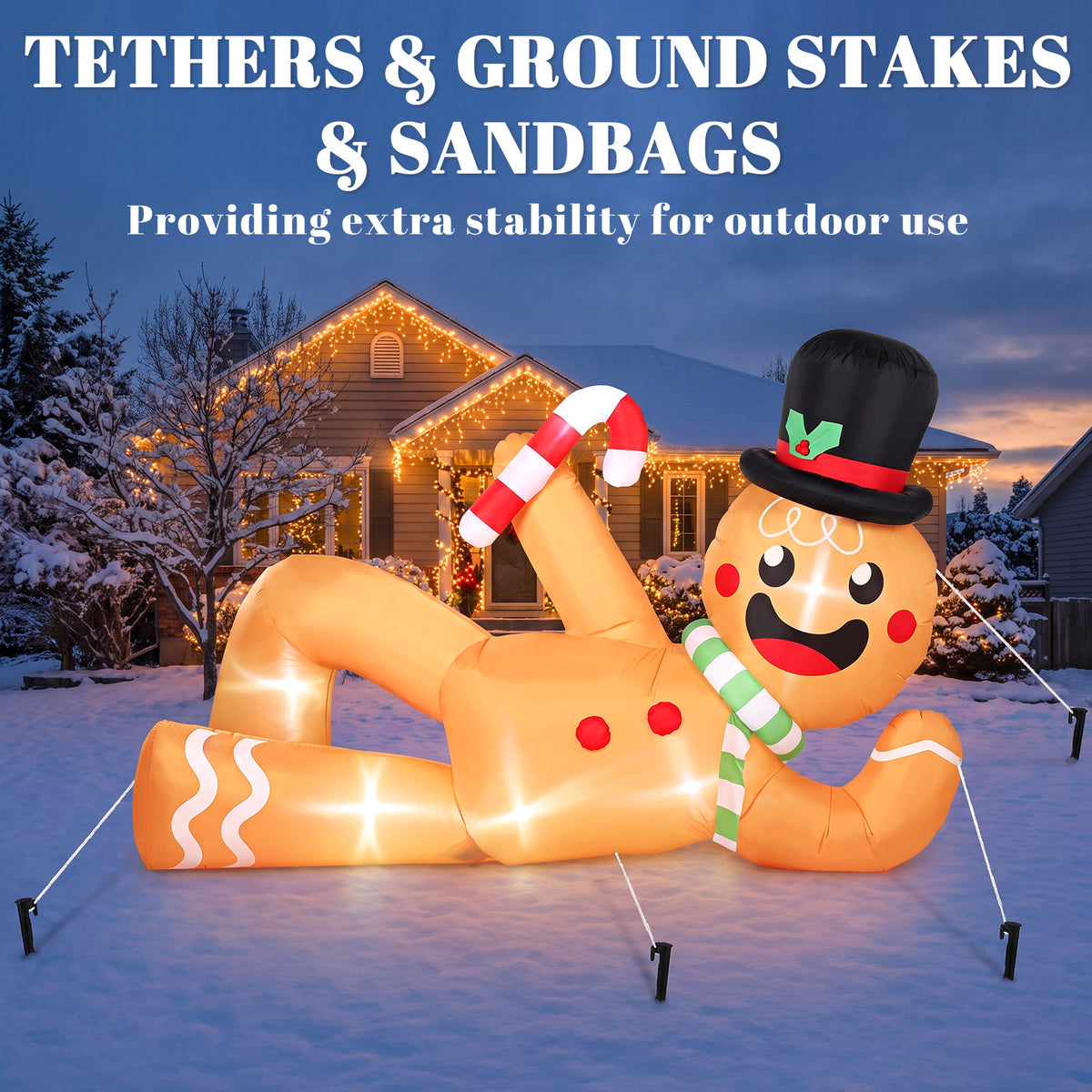 9.8ft Christmas Inflatable Gingerbread, Blow Up Christmas Decor