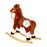 Wooden Rocking Horse with Sound Handle Grip Traditional Toy Fun Gift Brown