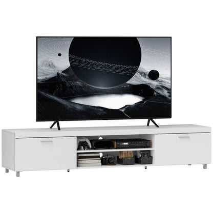 Modern Unit for TV w/ Cabinet Shelf for Living Room White