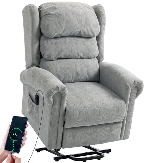 Power Lift Recliner Chair for Elderly with Remote Control, Grey