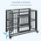 43" Heavy Duty Dog Crate, Foldable Dog Cage, with Openable Top, Locks, Removable Tray, Wheels - Black