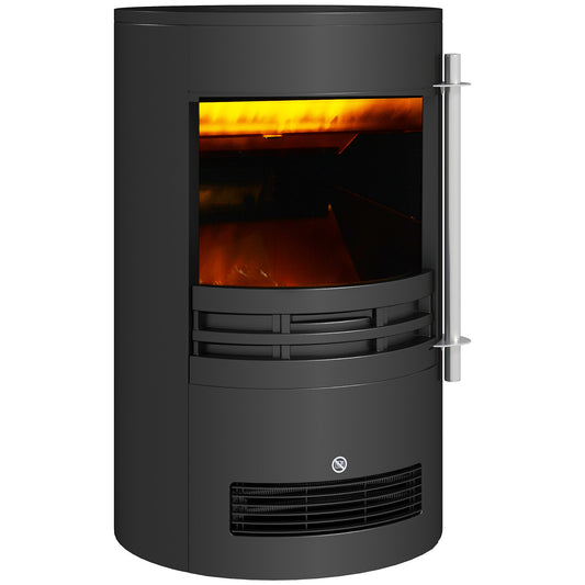 Fireplace Electric Heater Stove w/ Thermostat Control Black Freestanding