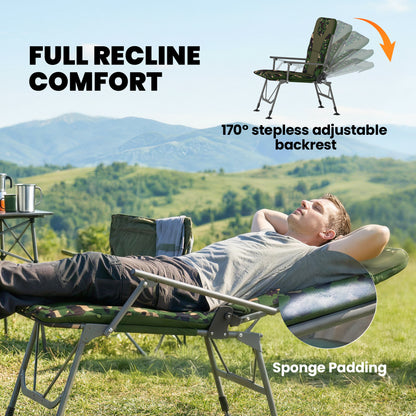 Camping Chair Reclining Padded for Adults Camouflage