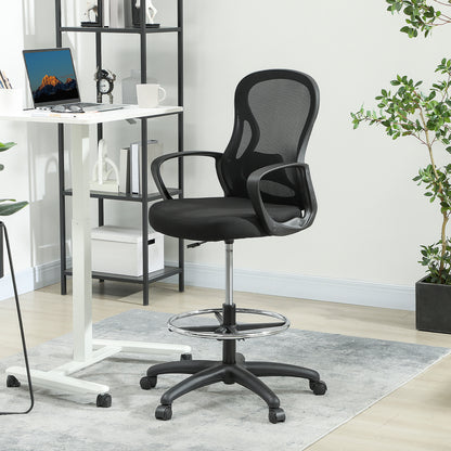 Mesh Office Chair with Lumbar Support, Adjustable Height, Black