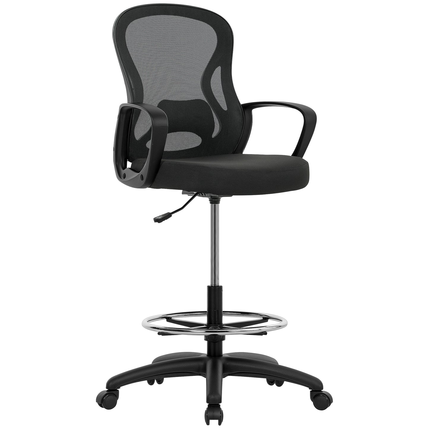 Mesh Office Chair with Lumbar Support, Adjustable Height, Black