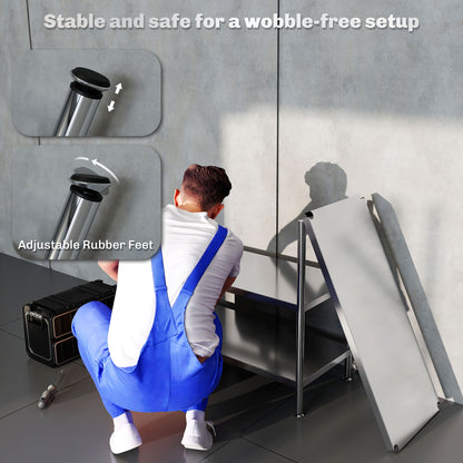 3-Tier Stainless Steel Bakers Rack, Microwave Stand for Small Spaces