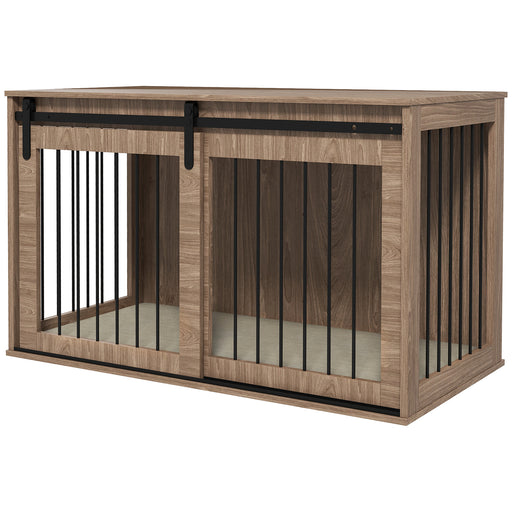 Dog Crate Furniture with Removable Cushion for XL Dogs, 118 x 60 x 73 cm, Brown