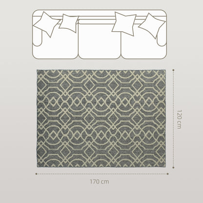 Easy-Cleaning Machine Washable Rug for Patio, Garden, Grey