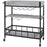 3-Tier Kitchen Cart, Kitchen Island with Storage Shelves, Removable Tray, Wine Racks, Glass Holders, Faux Marbled Grey