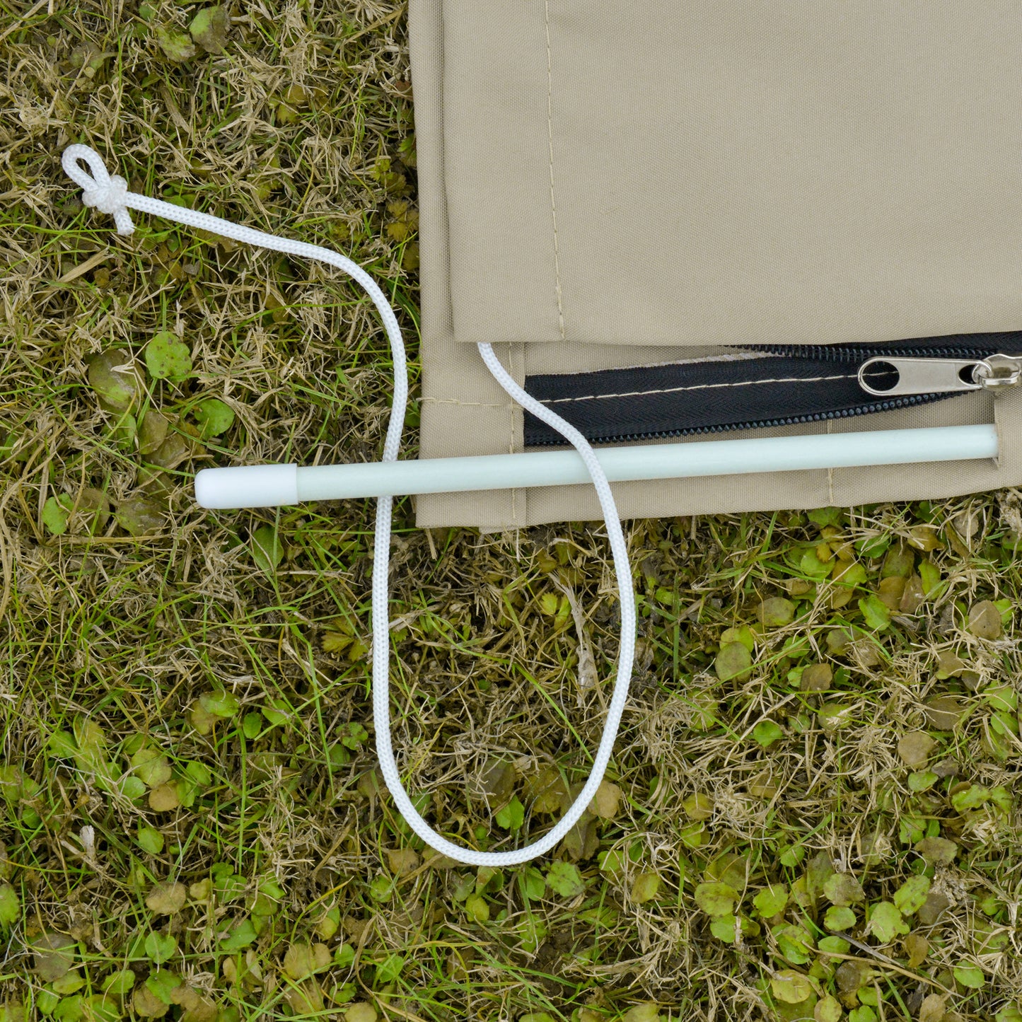 Garden Parasol Cover for 2-4m Outdoor Umbrella Protector w/ Rod, Zipper