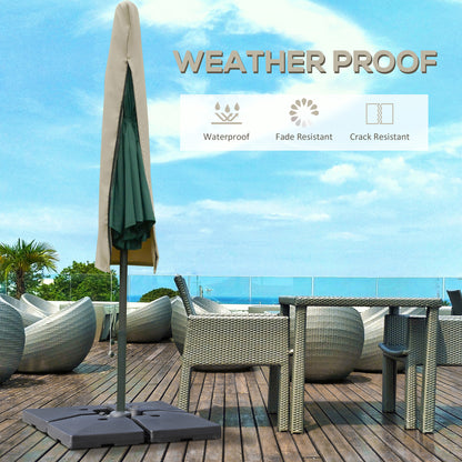 Garden Parasol Cover for 2-4m Outdoor Umbrella Protector w/ Rod, Zipper