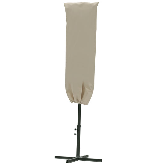 Garden Parasol Cover for 2-4m Outdoor Umbrella Protector w/ Rod, Zipper