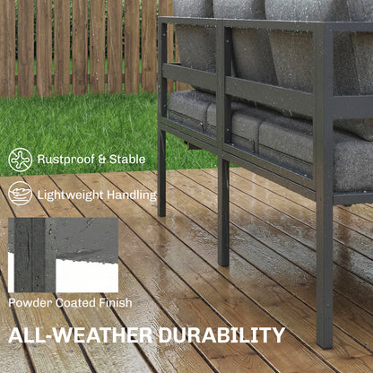 Patio Furniture Set Adjustable Backrest L-Shaped Dark Grey