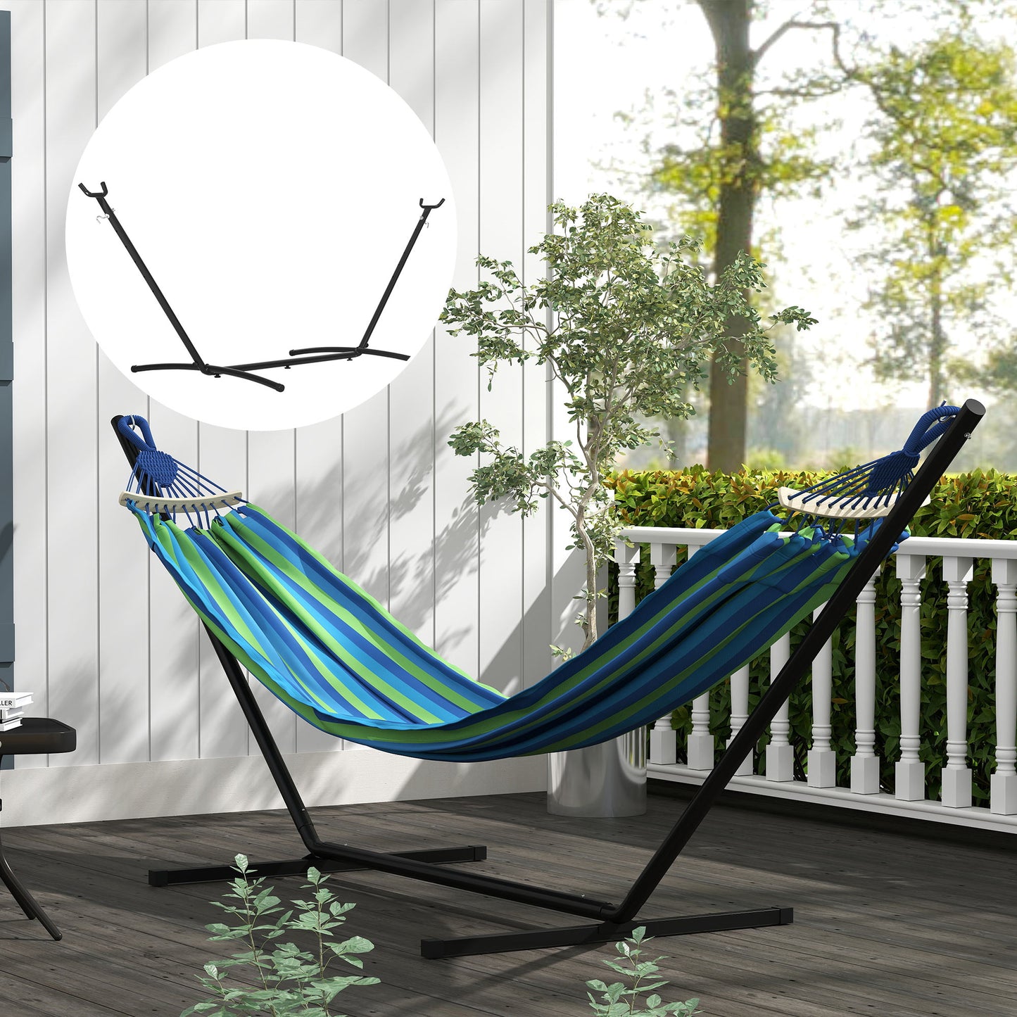 2.86m Metal Hammock Stand Frame Replacement Garden Outdoor Patio