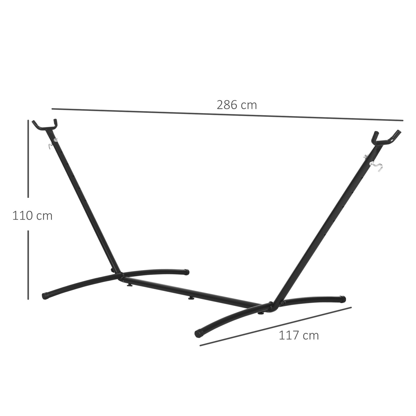 2.86m Metal Hammock Stand Frame Replacement Garden Outdoor Patio
