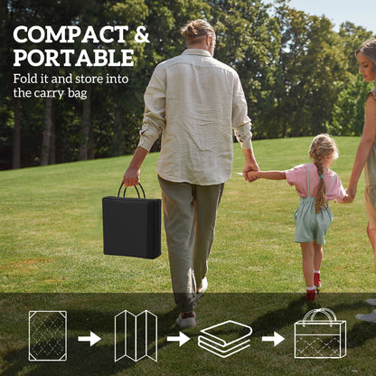 1.8 x 2.7m Reversible Outdoor RV Rug, Geometric, Blue and White