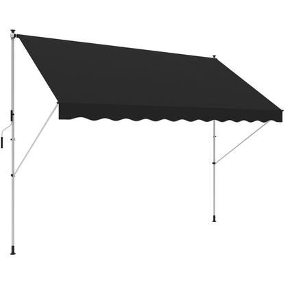 3 x 1.5 m Retractable patio  Awning Floor-to-ceiling shade, Black