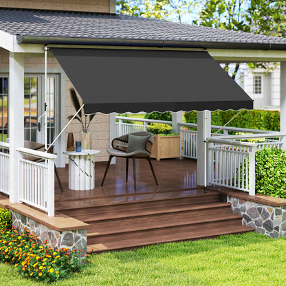 3 x 1.5 m Retractable patio  Awning Floor-to-ceiling shade, Black