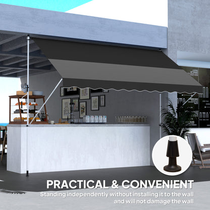 3 x 1.5 m Retractable patio  Awning Floor-to-ceiling shade, Black