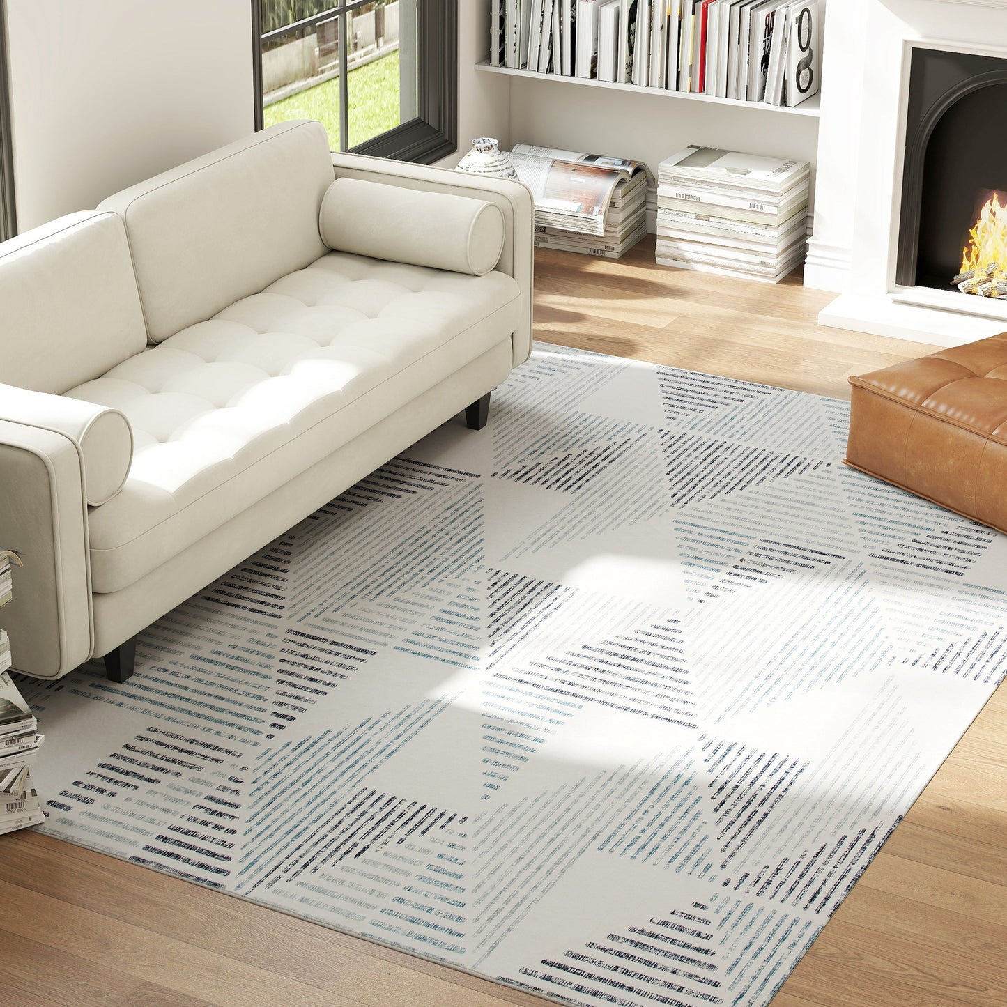 Non-Slip Large Rug for Living Room 290 x 200 cm, Multi-Coloured