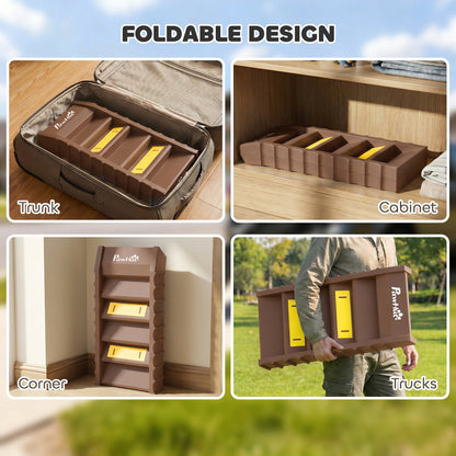 Foldable Dog Ramp for Car, Non-Slip Dog Stairs for SUVs Truck, Brown