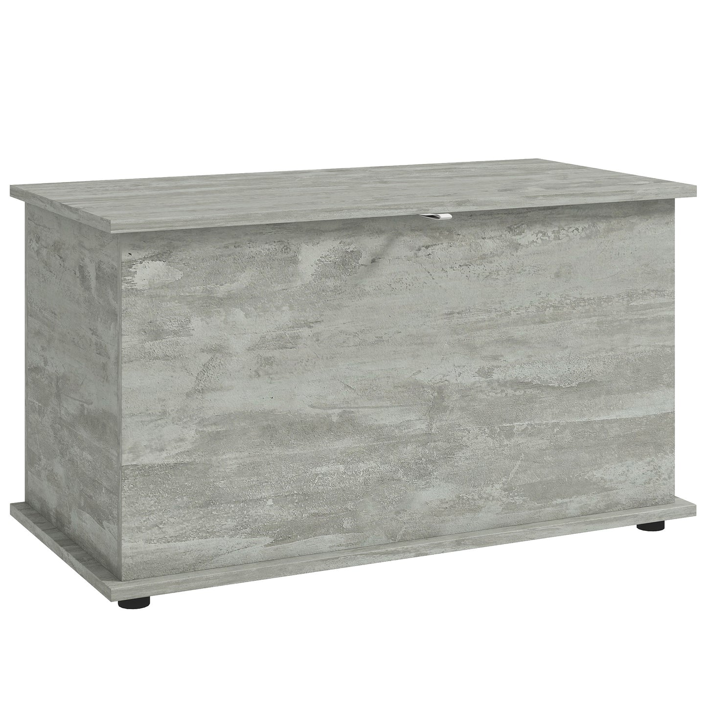 Storage Chest with Safety Hinged Lid, 102L Storage Box, Grey