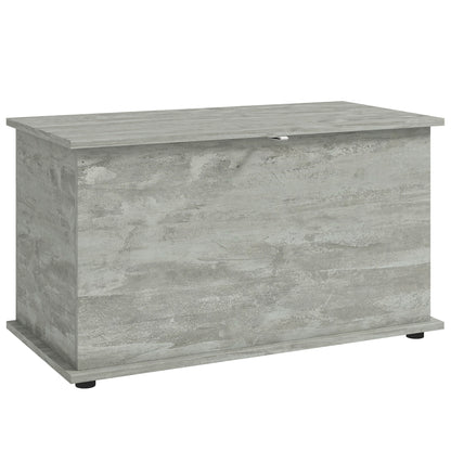 Storage Chest with Safety Hinged Lid, 102L Storage Box, Grey