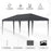 3 x 6 m Pop Up Gazebo, Foldable Canopy Tent, Height Adjustable Wedding Awning Canopy w/ Carrying Bag, Black