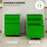 3 Drawer File Cabinet, Lockable Metal Filling Cabinet, Green