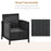 Rattan Garden Furniture Outdoor 3 Pieces Patio Bistro Set Jack and Jill Seat Wicker Weave Conservatory Sofa Chair Table Set w/Cushion Black