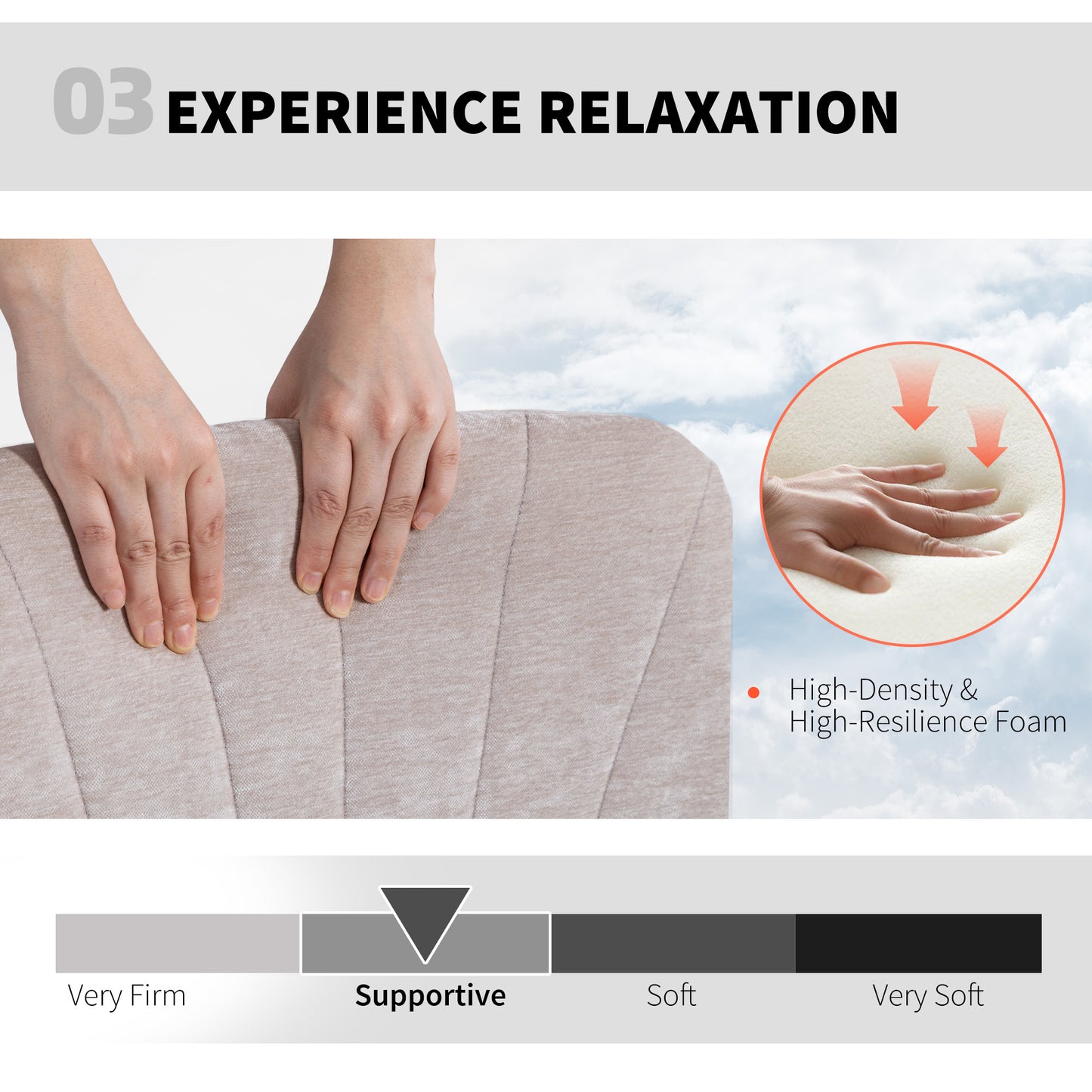 Criss Cross Chair with Wheels, Armless Wide Office Chair, Beige