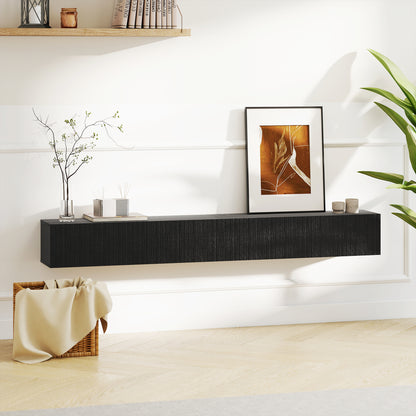 Wall Mount TV Stand Cabinet with Fluted Flip-Down Doors