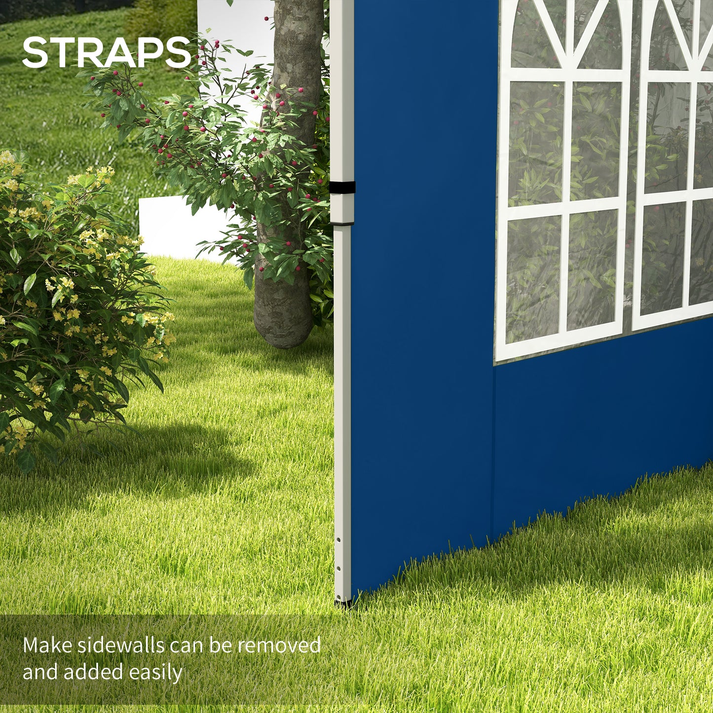 Gazebo Side Panels for 3x3(m) or 3x4m Pop Up Gazebo, 2 Pack, Blue