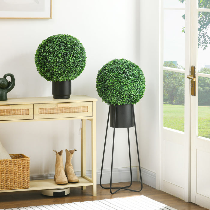 Set of 2 Artificial Topiary Balls Indoor Outdoor Faux Boxwood Balls