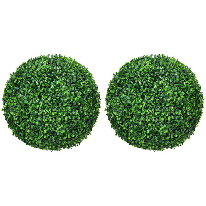 Set of 2 Artificial Topiary Balls Indoor Outdoor Faux Boxwood Balls