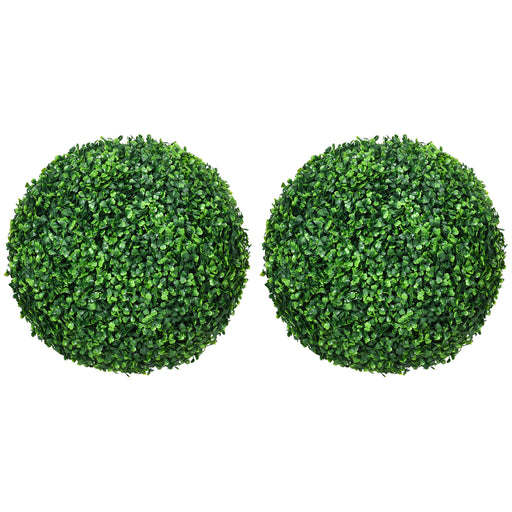 Set of 2 Artificial Topiary Balls Indoor Outdoor Faux Boxwood Balls