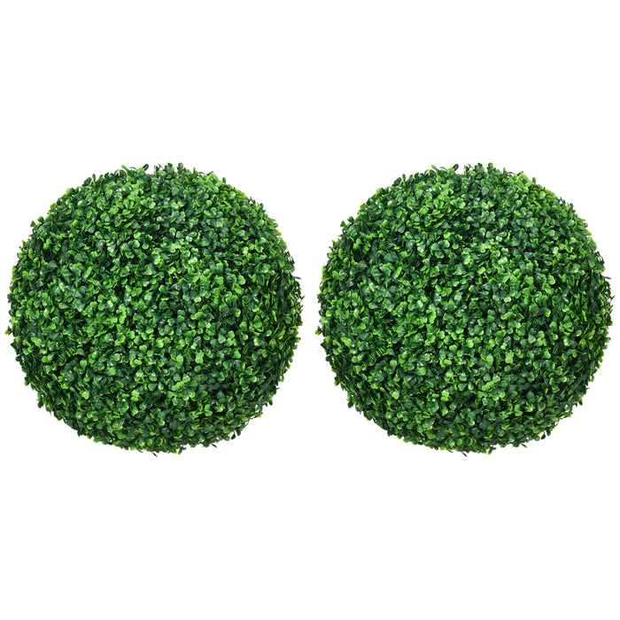 Set of 2 Artificial Topiary Balls Indoor Outdoor Faux Boxwood Balls