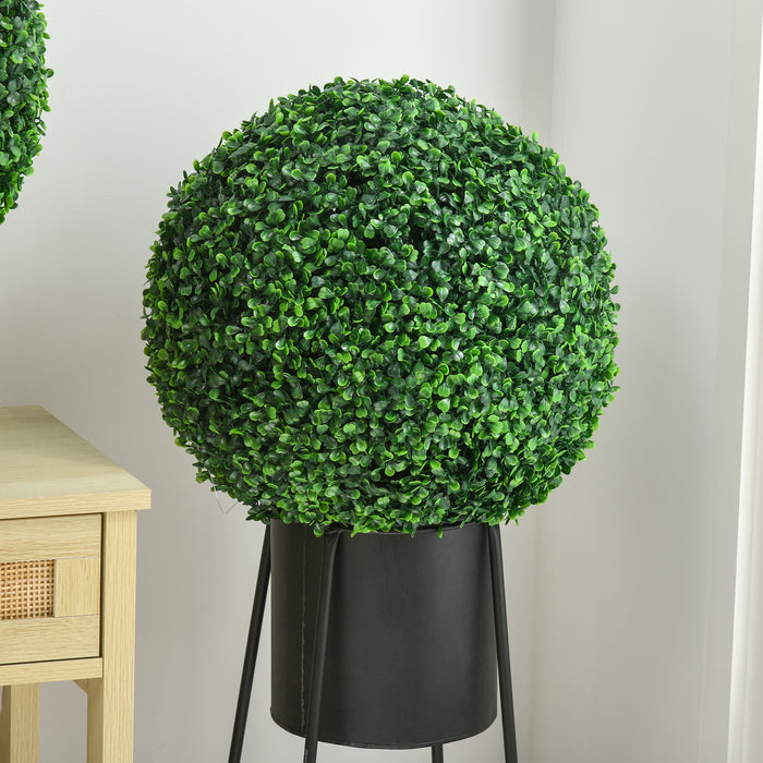 Set of 2 Artificial Topiary Balls Indoor Outdoor Faux Boxwood Balls