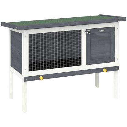 Rabbit Hutch, Guinea Pig Hutch Outdoor Cage w/ Asphalt Roof, Green