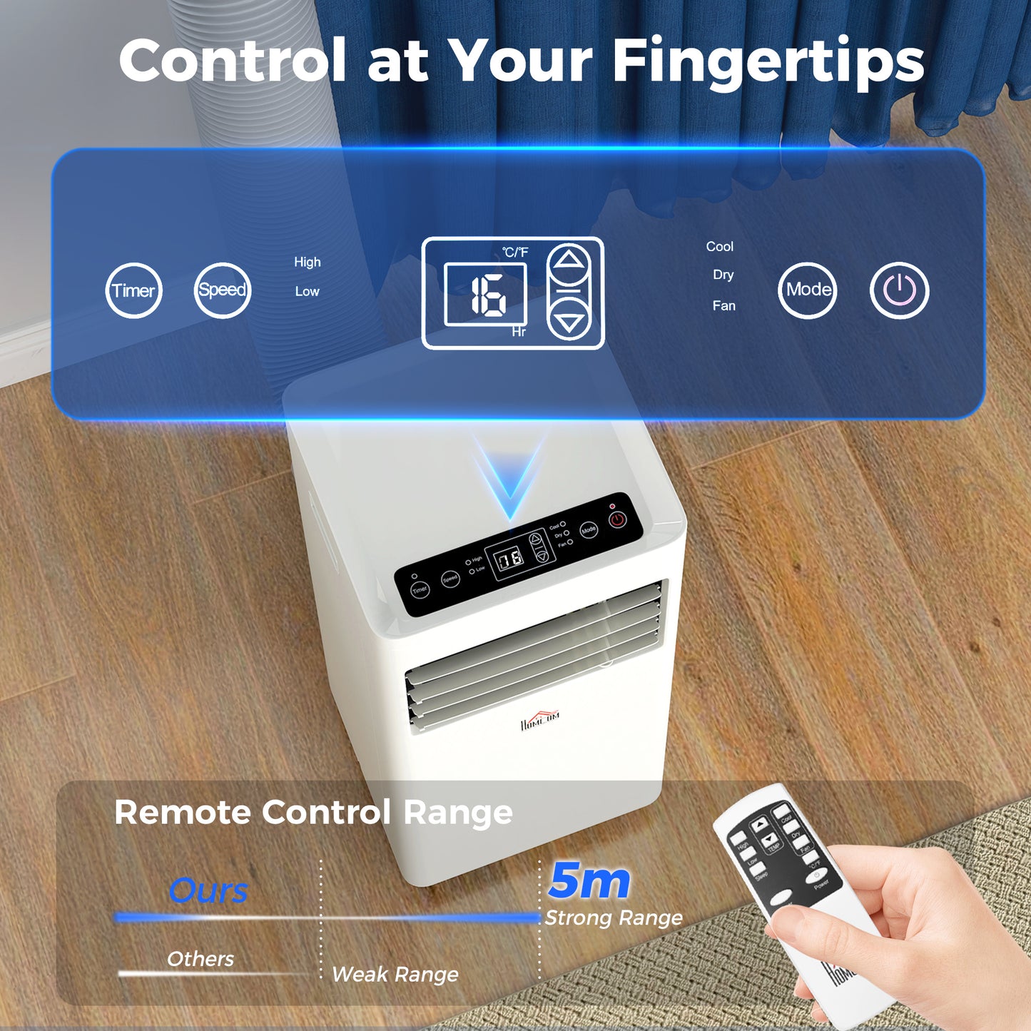 Mobile Air Conditioner White W/ Remote Control Cooling Ventilating
