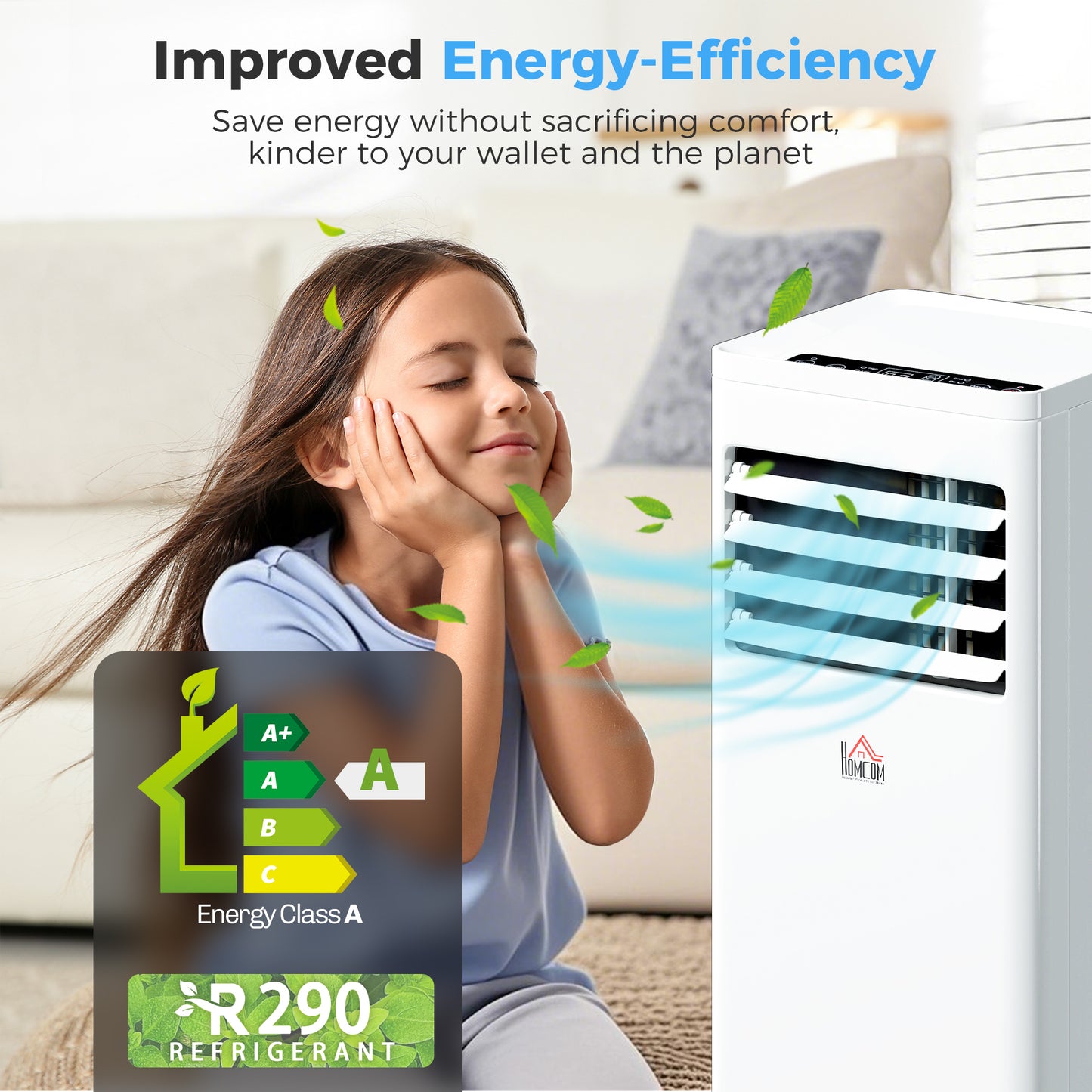 Mobile Air Conditioner White W/ Remote Control Cooling Ventilating