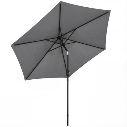 2.6M Garden Parasol Umbrella with Aluminium Pole, Tilt, Crank