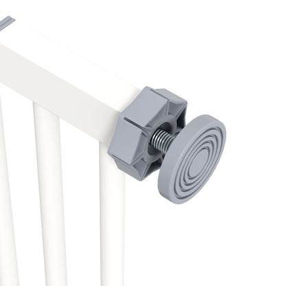 Metal 74-87cm Wide Adjustable Dog Gate White