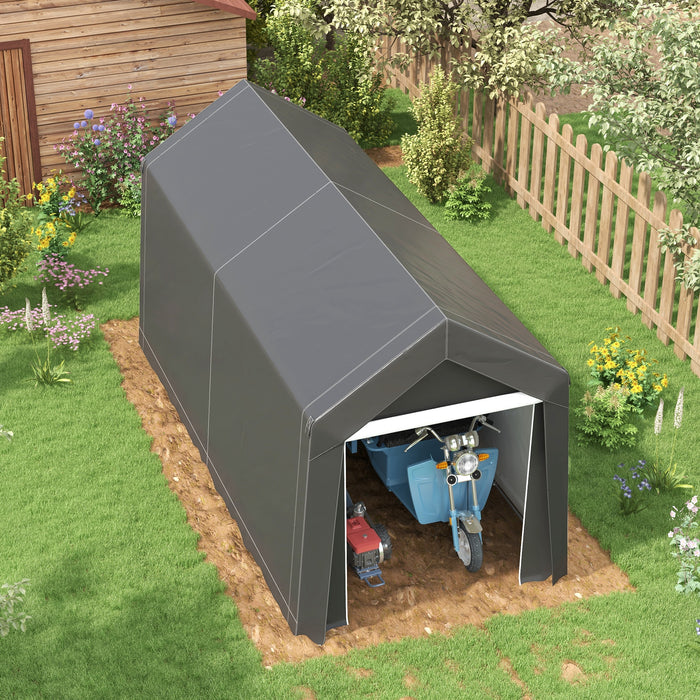 2.1 x 3.6(m) Portable Shed, Waterproof and Heavy Duty Dark Grey