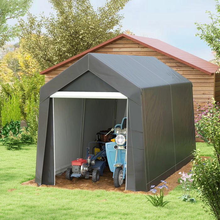 2.1 x 3.6(m) Portable Shed, Waterproof and Heavy Duty Dark Grey